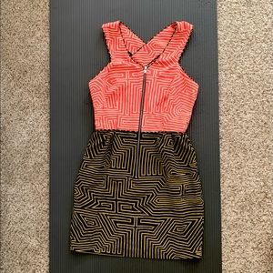 Loeffler Randall Geometric Zip-Up Dress